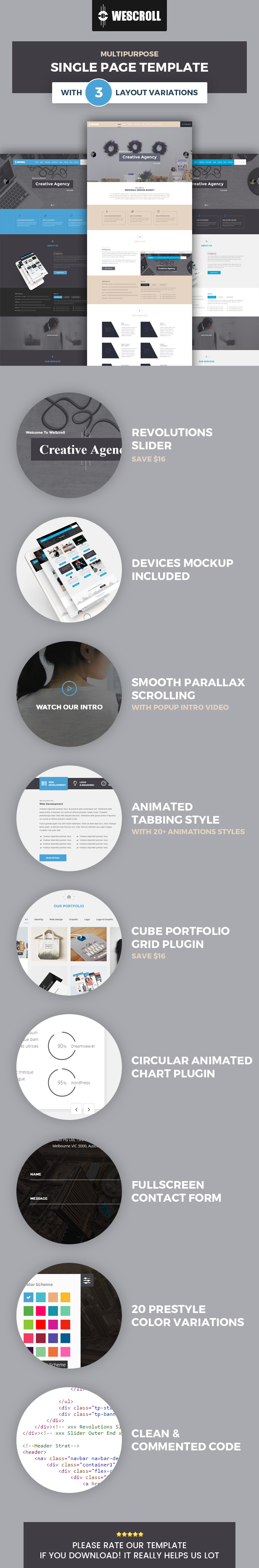 WeScroll Business Single Page HTML Template